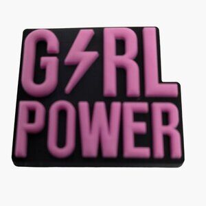 Girl Power Shoe Charm  Pink Black